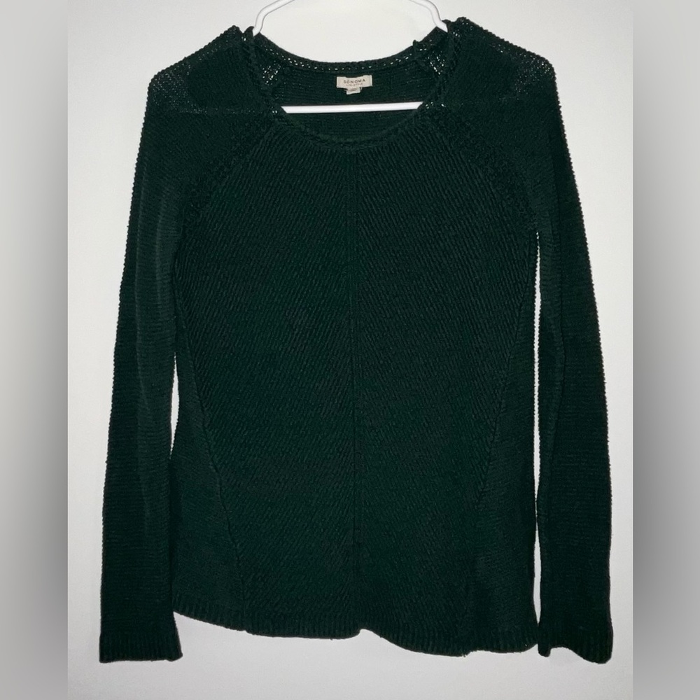 Sonoma Women’s Green Long Sleeve Round Neck Knit Sweater Size XS Very Warm!